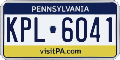 PA license plate KPL6041