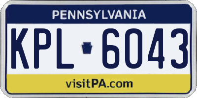 PA license plate KPL6043