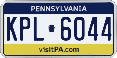 PA license plate KPL6044