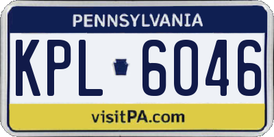 PA license plate KPL6046
