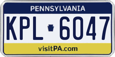 PA license plate KPL6047