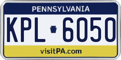 PA license plate KPL6050