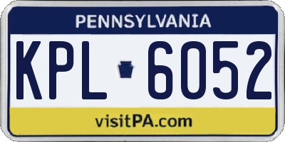 PA license plate KPL6052