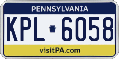 PA license plate KPL6058