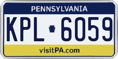 PA license plate KPL6059