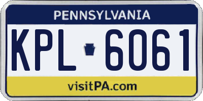 PA license plate KPL6061