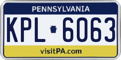 PA license plate KPL6063