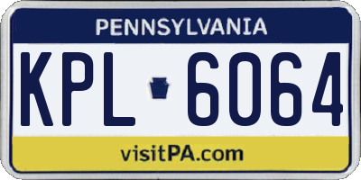 PA license plate KPL6064