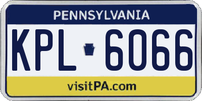 PA license plate KPL6066