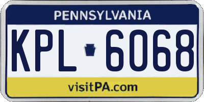 PA license plate KPL6068