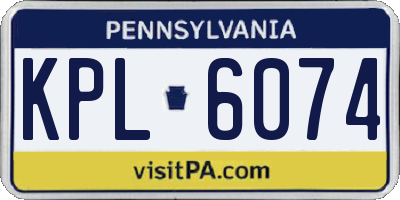 PA license plate KPL6074