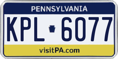 PA license plate KPL6077