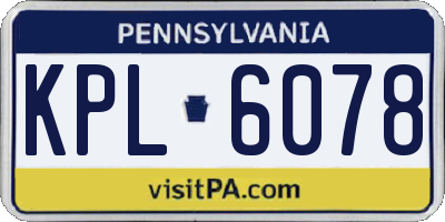 PA license plate KPL6078