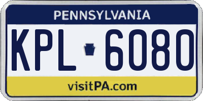 PA license plate KPL6080