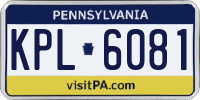 PA license plate KPL6081