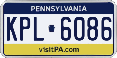 PA license plate KPL6086