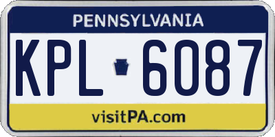 PA license plate KPL6087