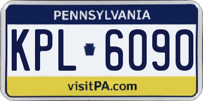 PA license plate KPL6090