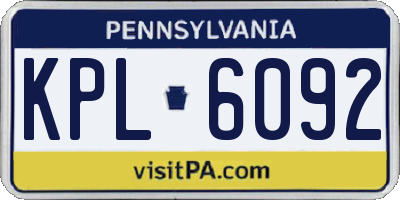 PA license plate KPL6092