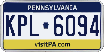 PA license plate KPL6094