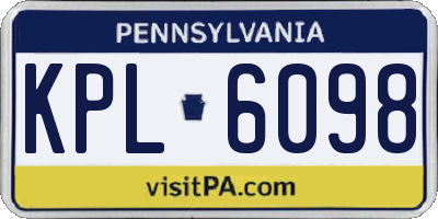 PA license plate KPL6098