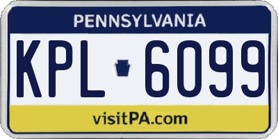 PA license plate KPL6099