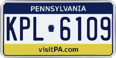 PA license plate KPL6109
