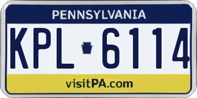 PA license plate KPL6114