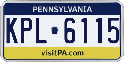PA license plate KPL6115