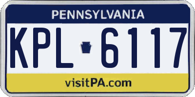 PA license plate KPL6117