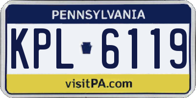 PA license plate KPL6119