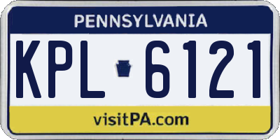PA license plate KPL6121