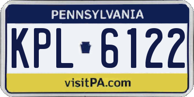 PA license plate KPL6122