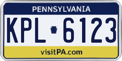 PA license plate KPL6123