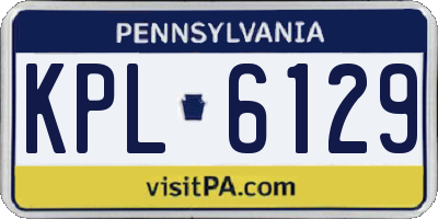 PA license plate KPL6129