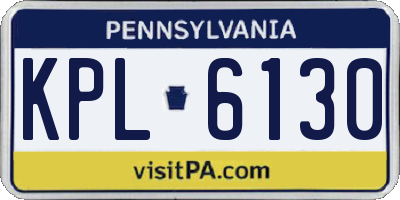 PA license plate KPL6130