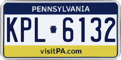 PA license plate KPL6132
