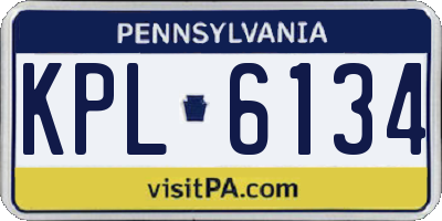 PA license plate KPL6134