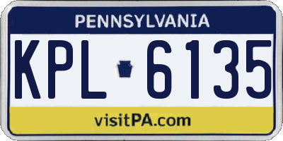 PA license plate KPL6135