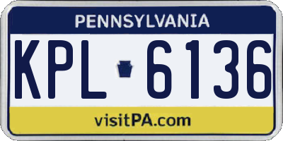 PA license plate KPL6136