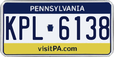 PA license plate KPL6138