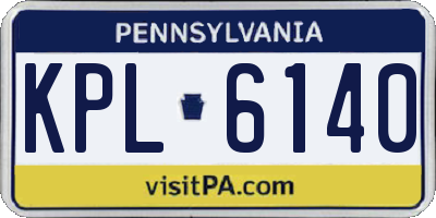 PA license plate KPL6140