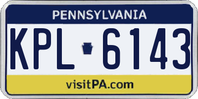 PA license plate KPL6143