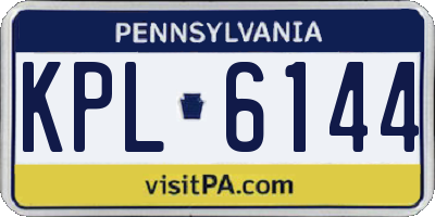 PA license plate KPL6144