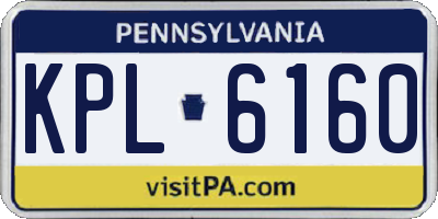 PA license plate KPL6160