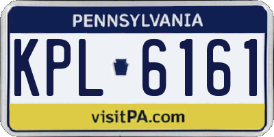 PA license plate KPL6161