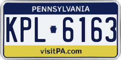 PA license plate KPL6163