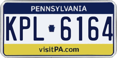 PA license plate KPL6164