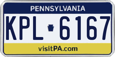 PA license plate KPL6167