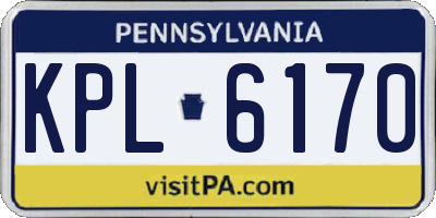 PA license plate KPL6170